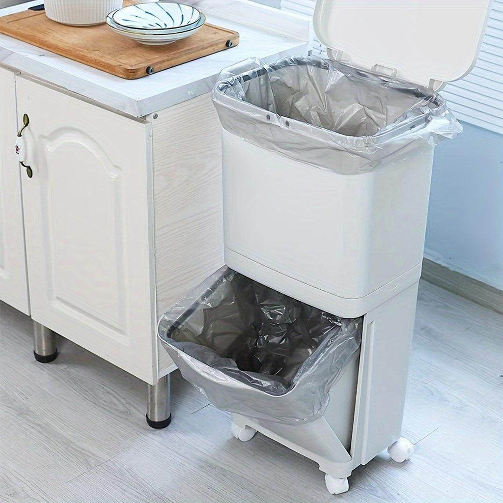 38L Plastic 2-Tier Recycling Rubbish Bin - My Store