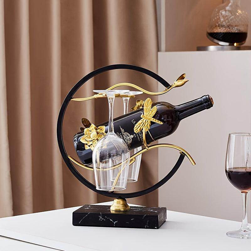 Elegant Metal Wine Rack & Glass Holder - My Store