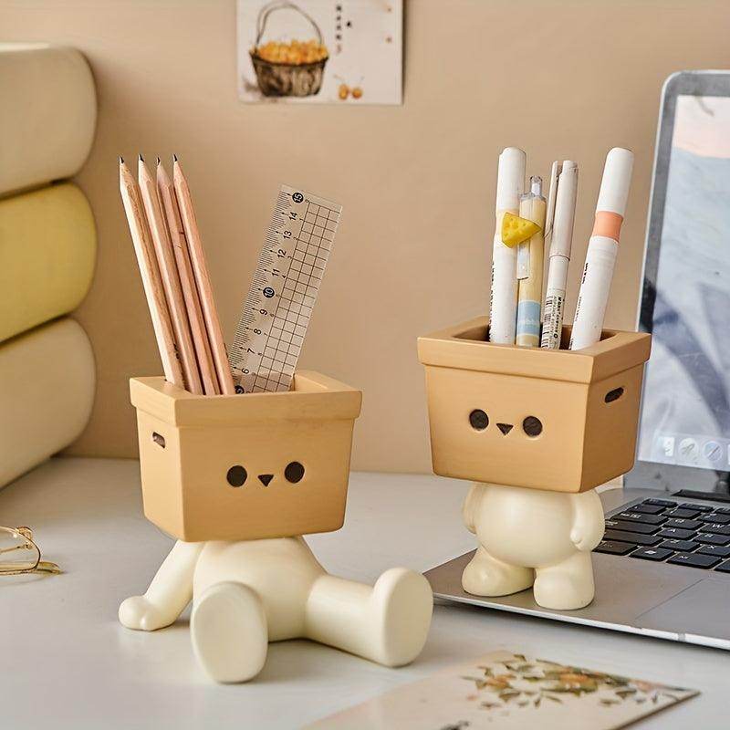 Cute Cartoon Cardboard Character Pen Holder - My Store