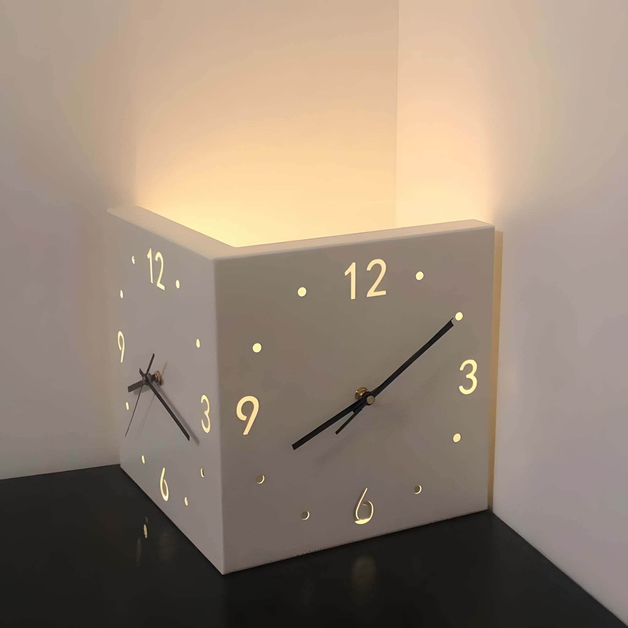 Luminous Dual-Sided Corner Wall Clock - My Store