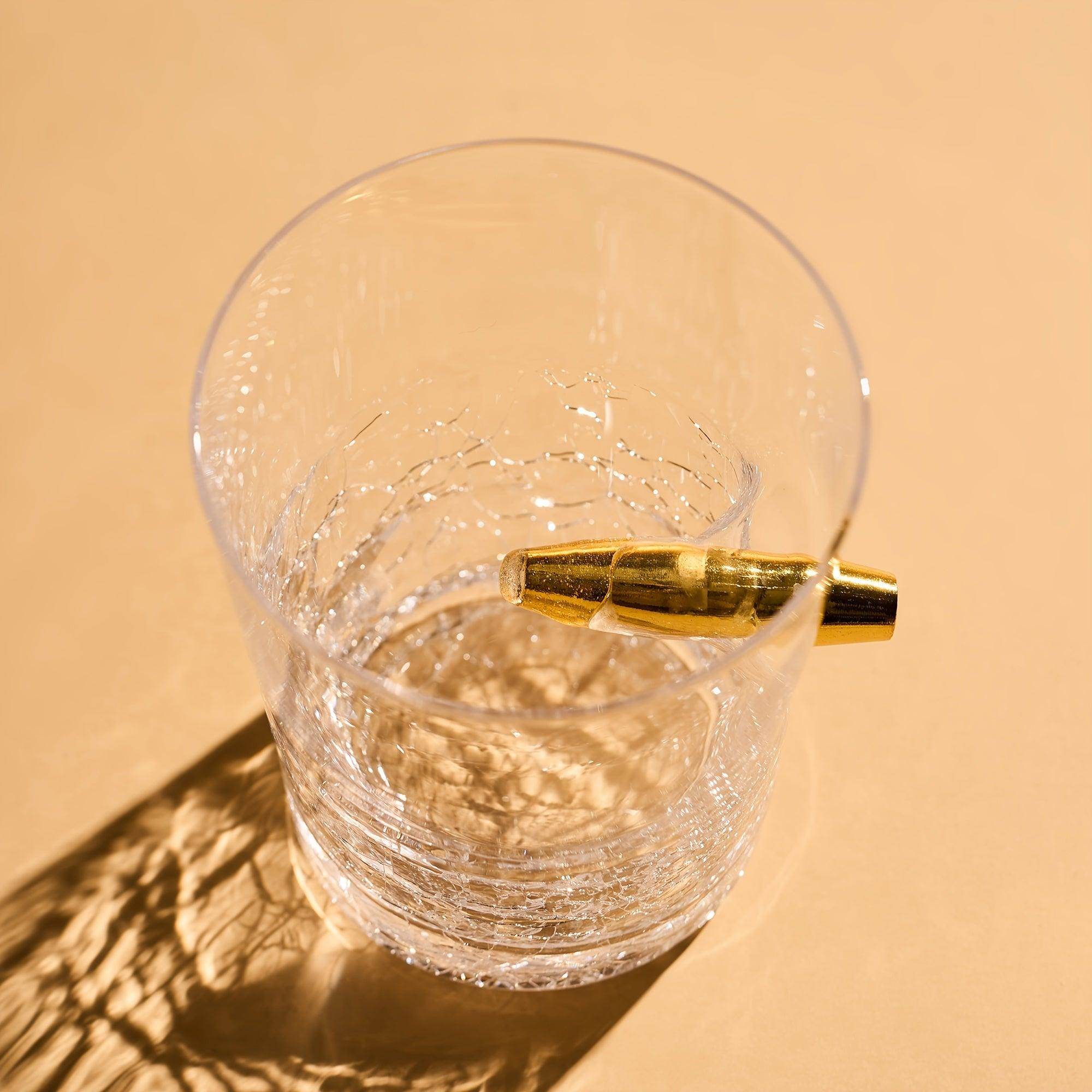 Handmade Crackle Bullet Whiskey Glasses - Set of 2 - My Store