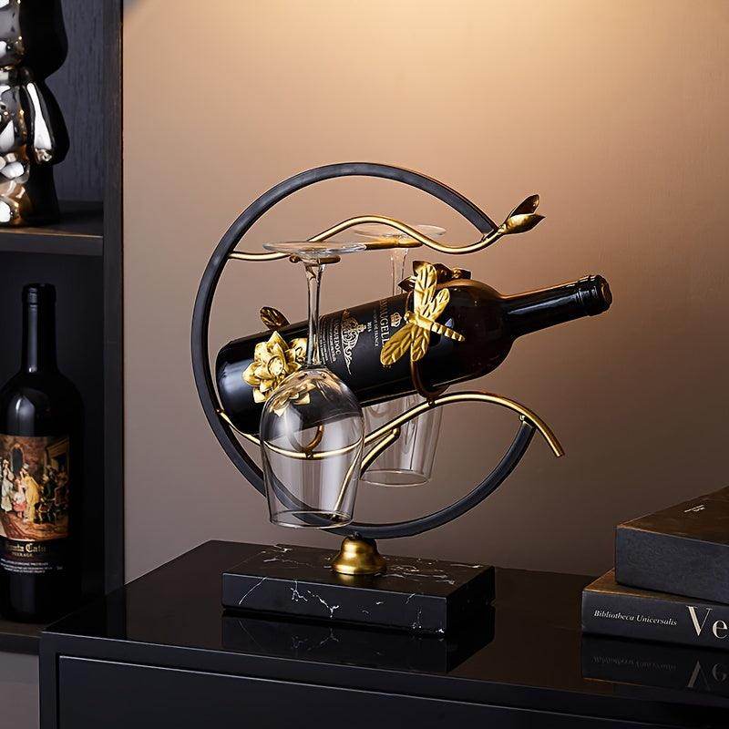 Elegant Metal Wine Rack & Glass Holder - My Store
