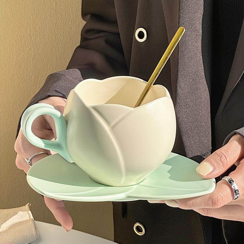 Ceramic Tulip Cups, Tulip Cups, Flower Coffee Cups, Ceramic Tea Cups And Tea Coffee Milk Flavorers, Satkali Ceramic Coffee Cups - My Store