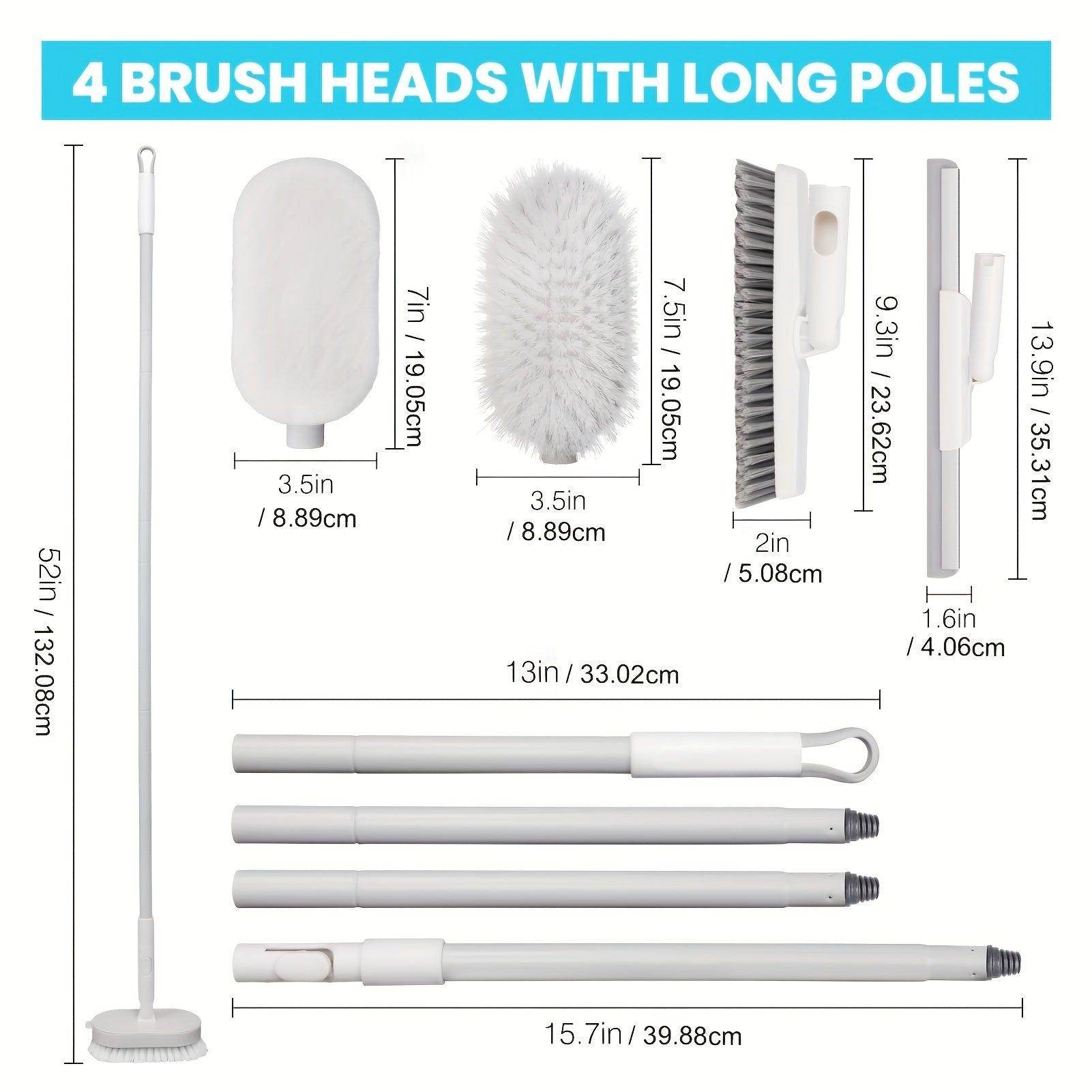 Foldable Shower Scrubber Brush with Extendable Handle - My Store