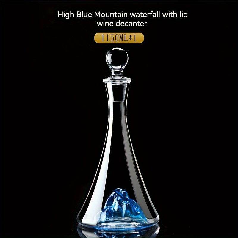 Elegant European Style Blue Ice Mountain Glass Decanter - My Store