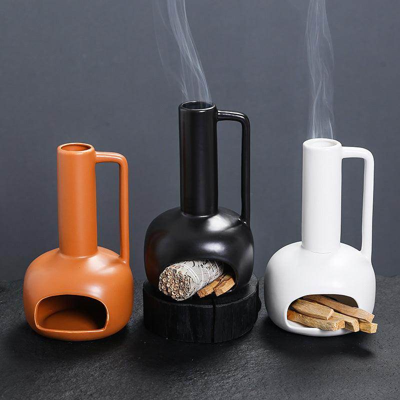 Ceramic Incense Burner with Chimney & Handle - My Store