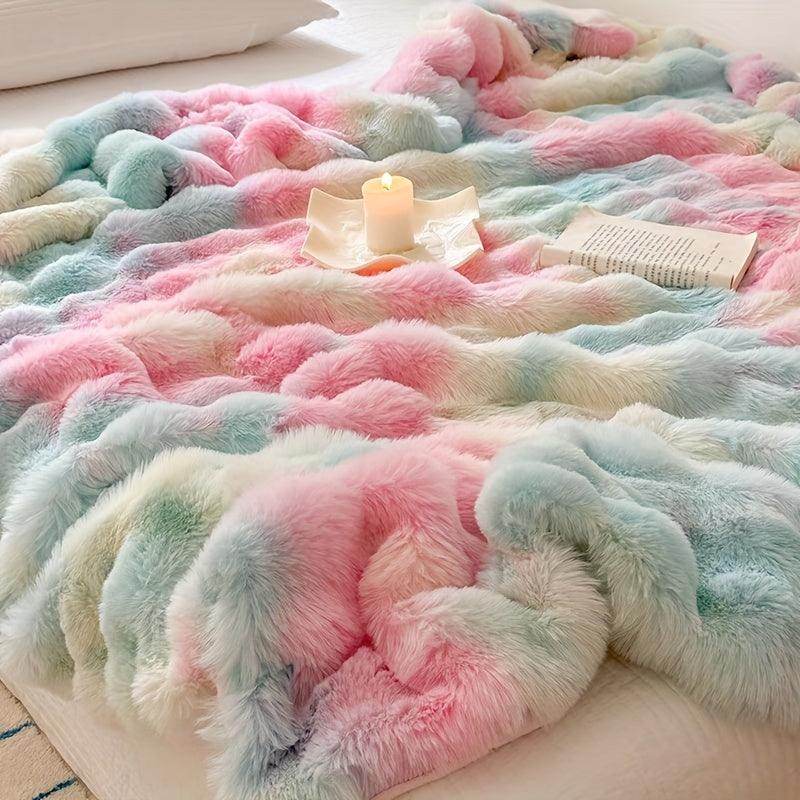 Faux Rabbit Fleece Throw Blanket – Soft & Warm for All Seasons - My Store