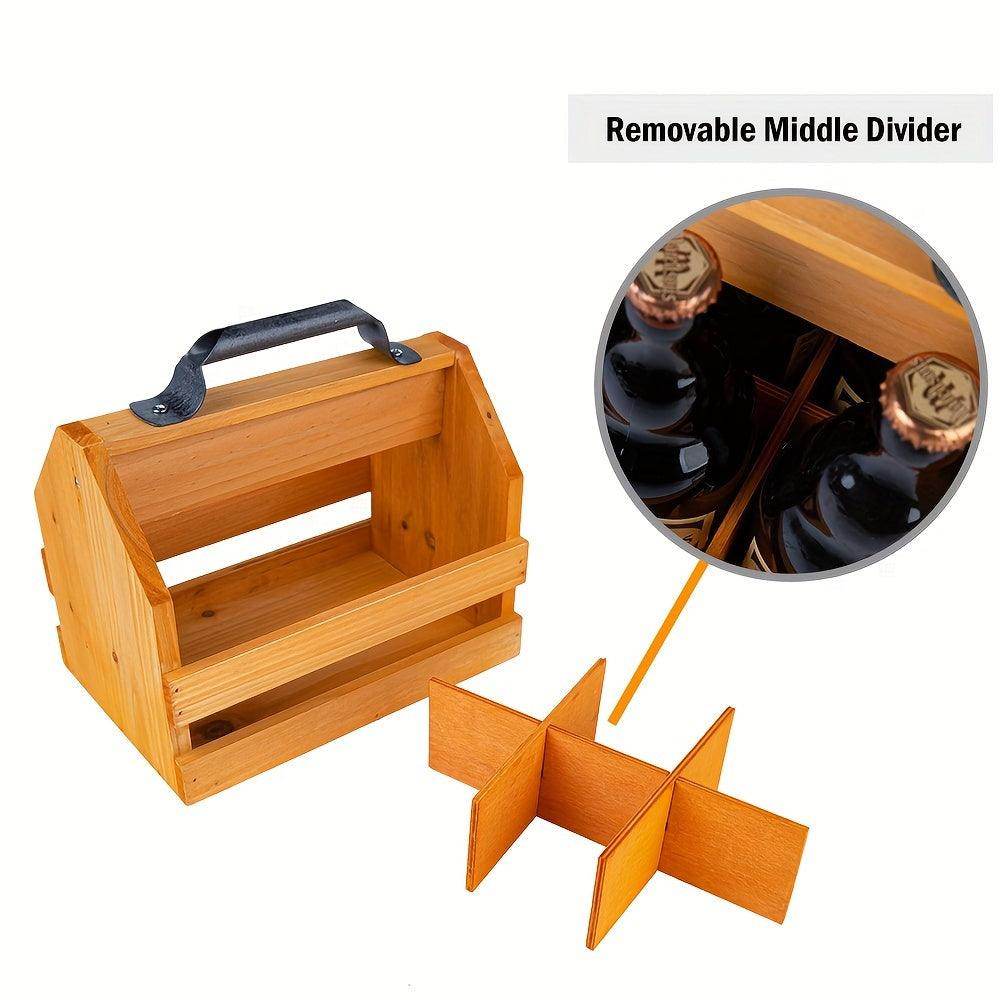 Tabletop Wooden Wine Rack with Metal Opener - My Store
