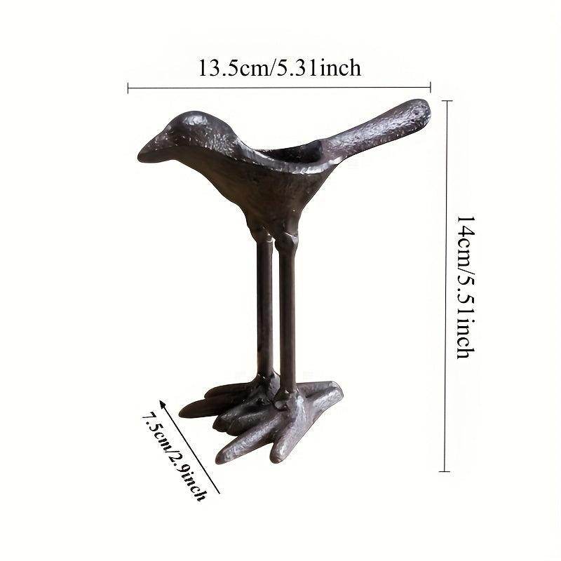 Set of 2 Rustic Cast Iron Bird Candle Holders - My Store